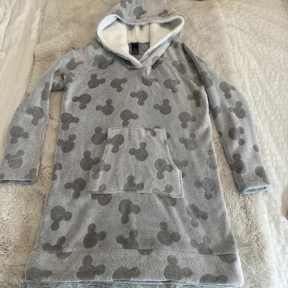 Disney Womens Fleece Lounge Hoodie Sherpa Size Medium Mickey Loungewear B
